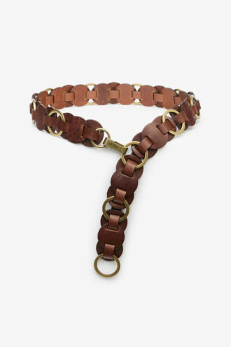 Cintura in pelle Lota con anelli