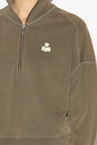 Felpa Ross in cotone con collo zip