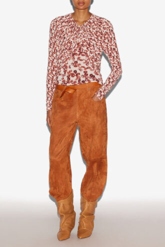 Gaetane Top in jersey stampato drappeggiato
