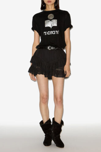 Geana Shorts in cotone e pizzo con volant