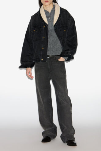 Giacca in denim e pelliccia sintetica Jackson