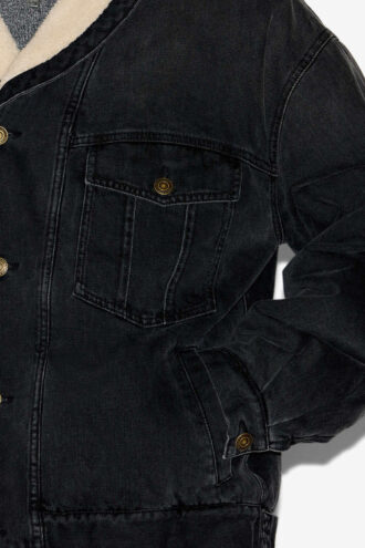 Giacca in denim e pelliccia sintetica Jackson