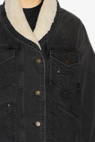 Giacca in denim e pelliccia sintetica Pimia