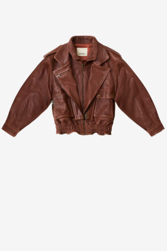 Giacca in pelle di agnello Aneli con tasche