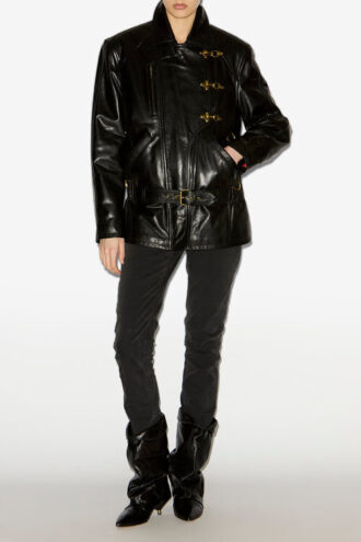 Giacca in pelle stile biker Caitlyn