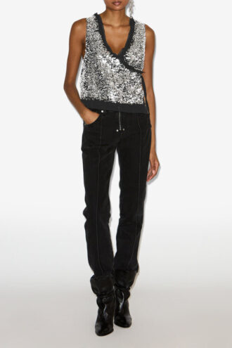 Gilet con paillettes Tahina