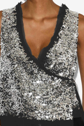 Gilet con paillettes Tahina