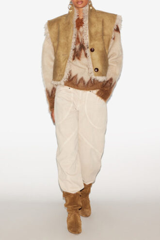 Gilet in finta pelle di montone Clara