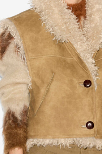 Gilet in finta pelle di montone Clara