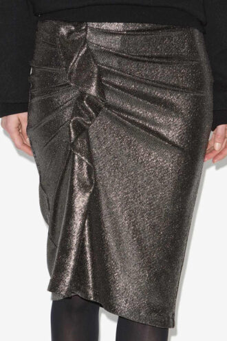 Gonna metallizzata drappeggiata Dolene