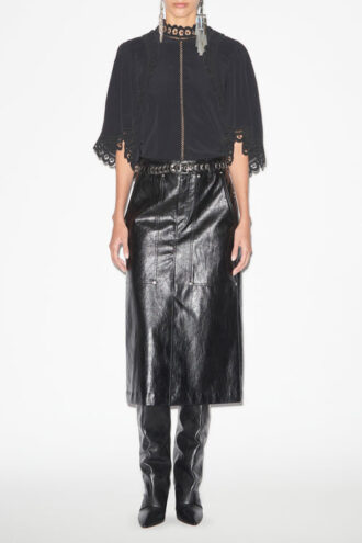 Gonna midi in pelle Angele