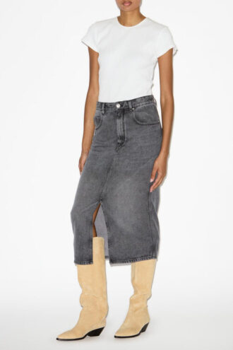 Gonna midi Tilauria in denim sottile