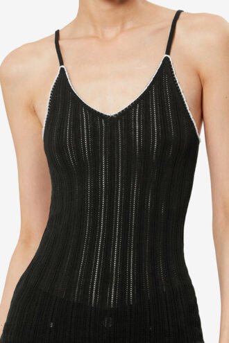 India Maglione in maglia di seta e cotone con spalline