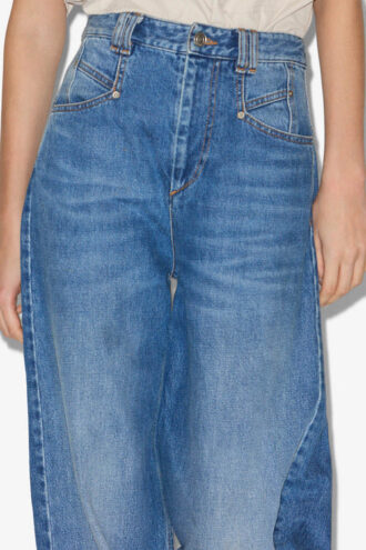 Jeans in denim a vita alta e vestibilità ampia Lemony