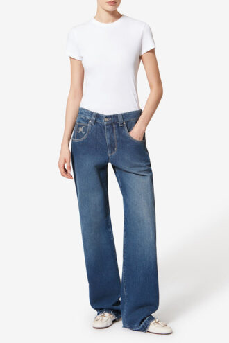 Jeans in denim con cuciture a vista Jeyda
