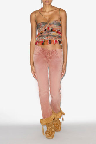 Jeans in denim con lacci Vanel