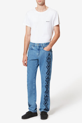 Jeans Lewys a 5 tasche in denim ricamato