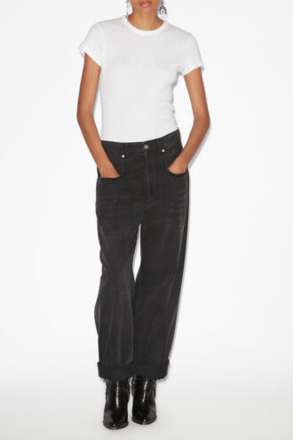 Jeans Rachelle a vita alta con pieghe