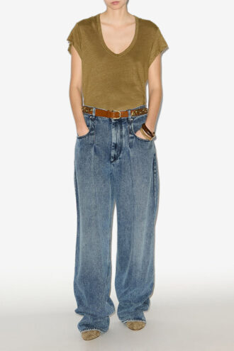 Jeans Rodayna in denim plissettato