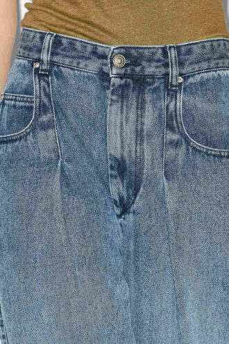Jeans Rodayna in denim plissettato