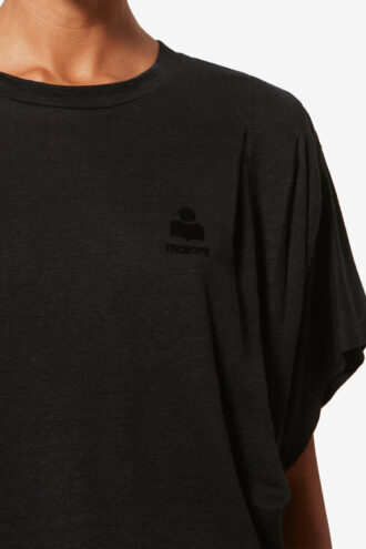 Kyanzae T-shirt in lino con logo