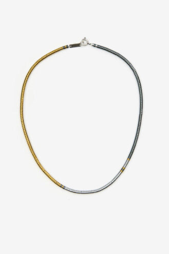 Lenno Collana in pietra naturale e ottone