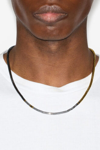 Lenno Collana in pietra naturale e ottone