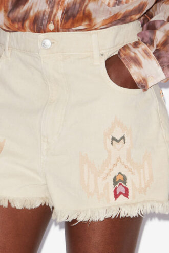 Lesia Short Shorts in denim ricamato