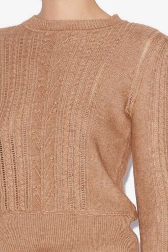 Maglione aderente in cotone e lana Kalyn