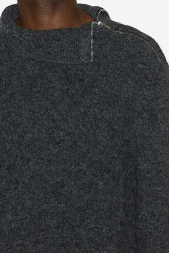 Maglione Aliocha con collo alto in maglia alpaca tinta unita