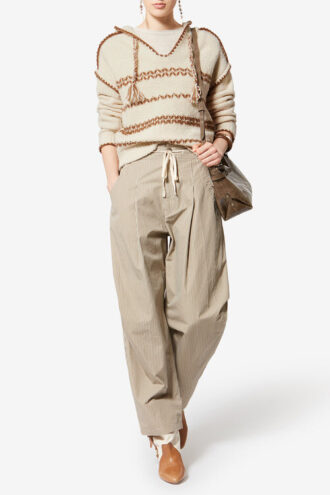 Maglione con cappuccio in tweed di lana merino Romera
