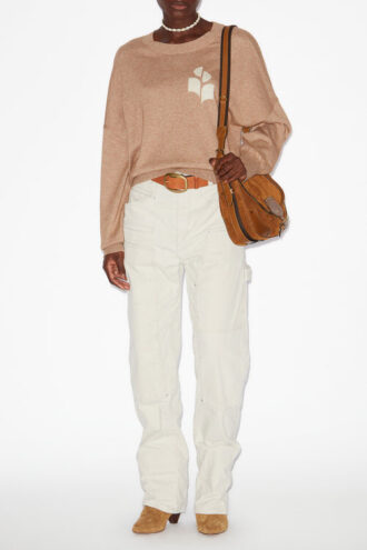 Maglione in cotone e lana con logo Marisans
