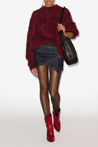 Maglione lungo in mohair con perline Mickaella