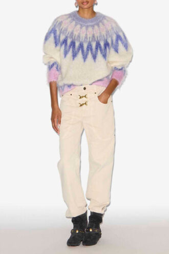Maglione Natania in mohair con motivo Fair Isle
