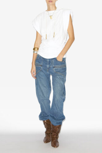 Maisan T-shirt drappeggiata a maniche corte