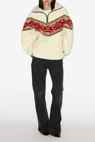 Marner Cappotto con collo zip in shearling