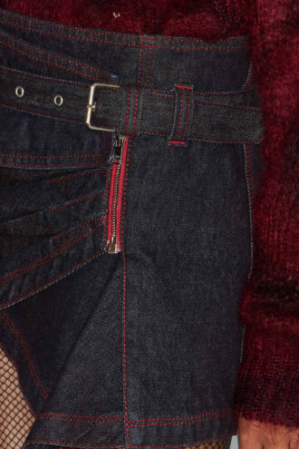 Mini gonna in denim drappeggiato Siyen