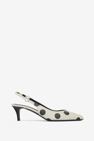 Paldo Décolleté in pelle con stampa a pois
