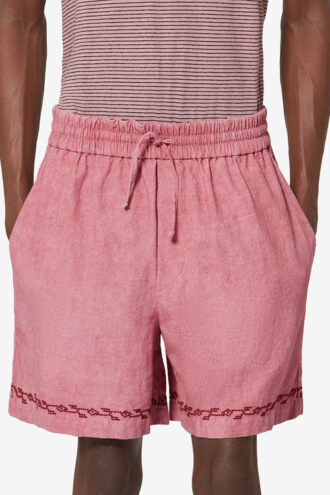 Pantaloncini in garza di cotone ricamati Zilan