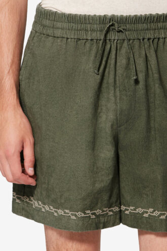 Pantaloncini in garza di cotone ricamati Zilan
