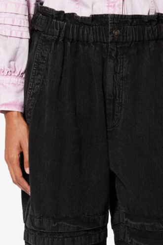 Pantaloni carrot in chambray slavato Mellya