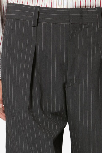 Pantaloni da completo Lisetta in lana vergine a righe tennis