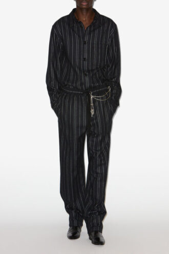 Pantaloni in cotone a righe Isaki
