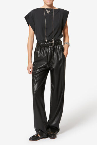 Pantaloni in ecopelle fine ed elastica Nereane