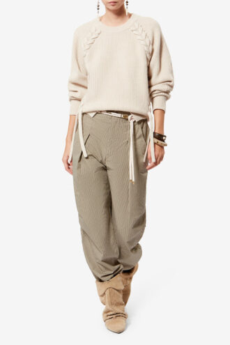 Pantaloni larghi a righe in cotone Ceryne