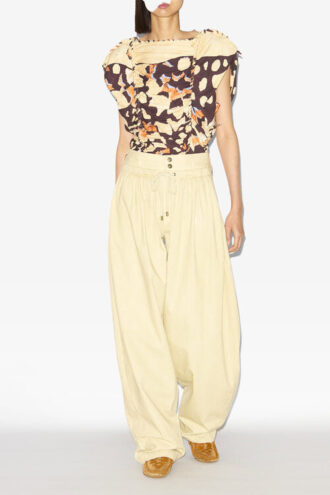 Pantaloni larghi con arricciature Inaya