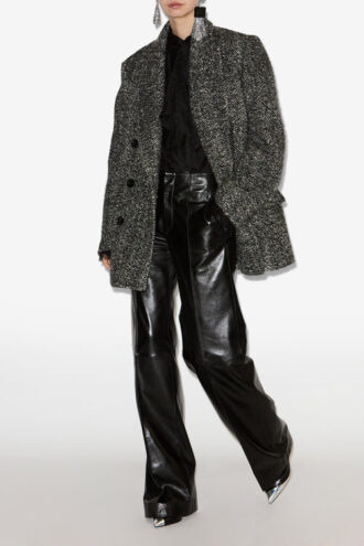 Pantaloni larghi in pelle Ciara