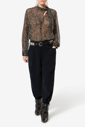 Pantaloni larghi in twill di cotone Opalyna