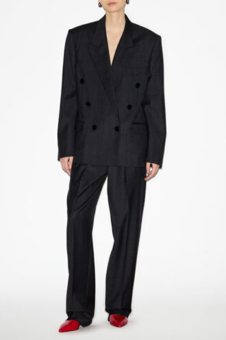 Pantaloni Liska in lana a quadri Glen plaid con pieghe