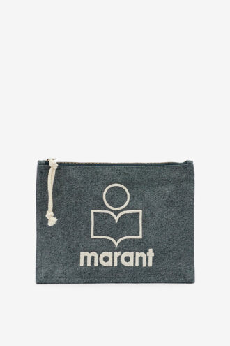 Pochette in cotone sbiadito con logo Netia